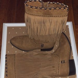Kids Fringe Knee Boots